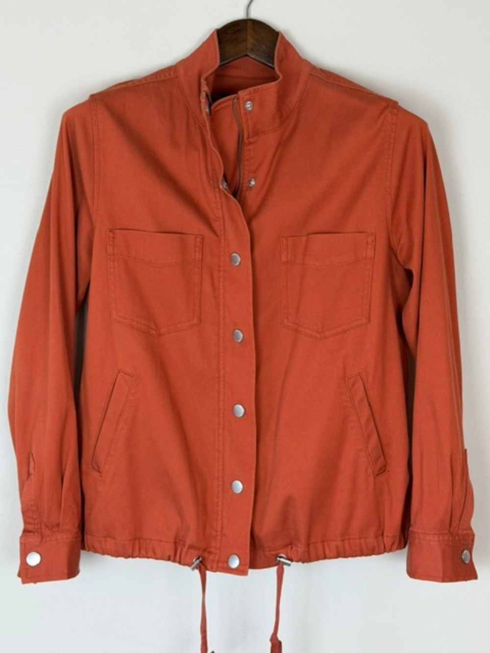 Liverpool Cinch Waist Blazer Jacket Pumpkin Orange Women’s M Zip & Snap Utility